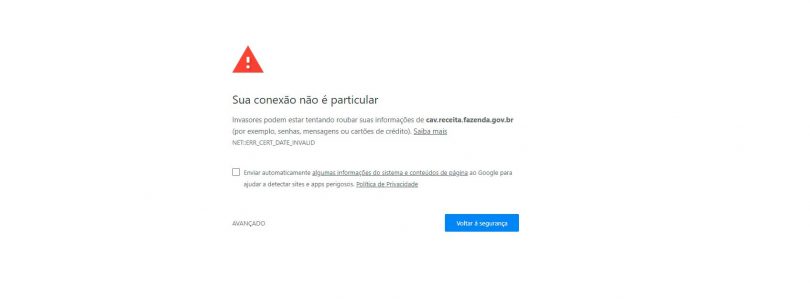 Certificado Digital SSL Inválido ou Não Confiável na RFB